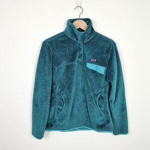 Patagonia Women's Re-Tool Snap-T® Pullover Teal Green Size M Fleece Pockets